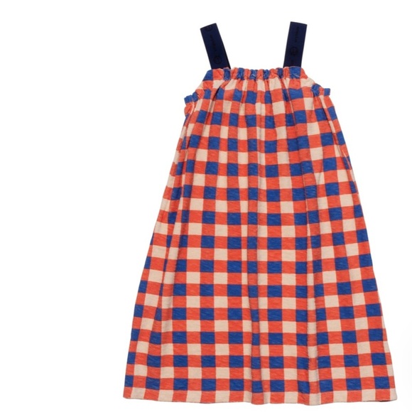 Charming Kids Checkered Dress - Blue and Red by boutique brand Wynken